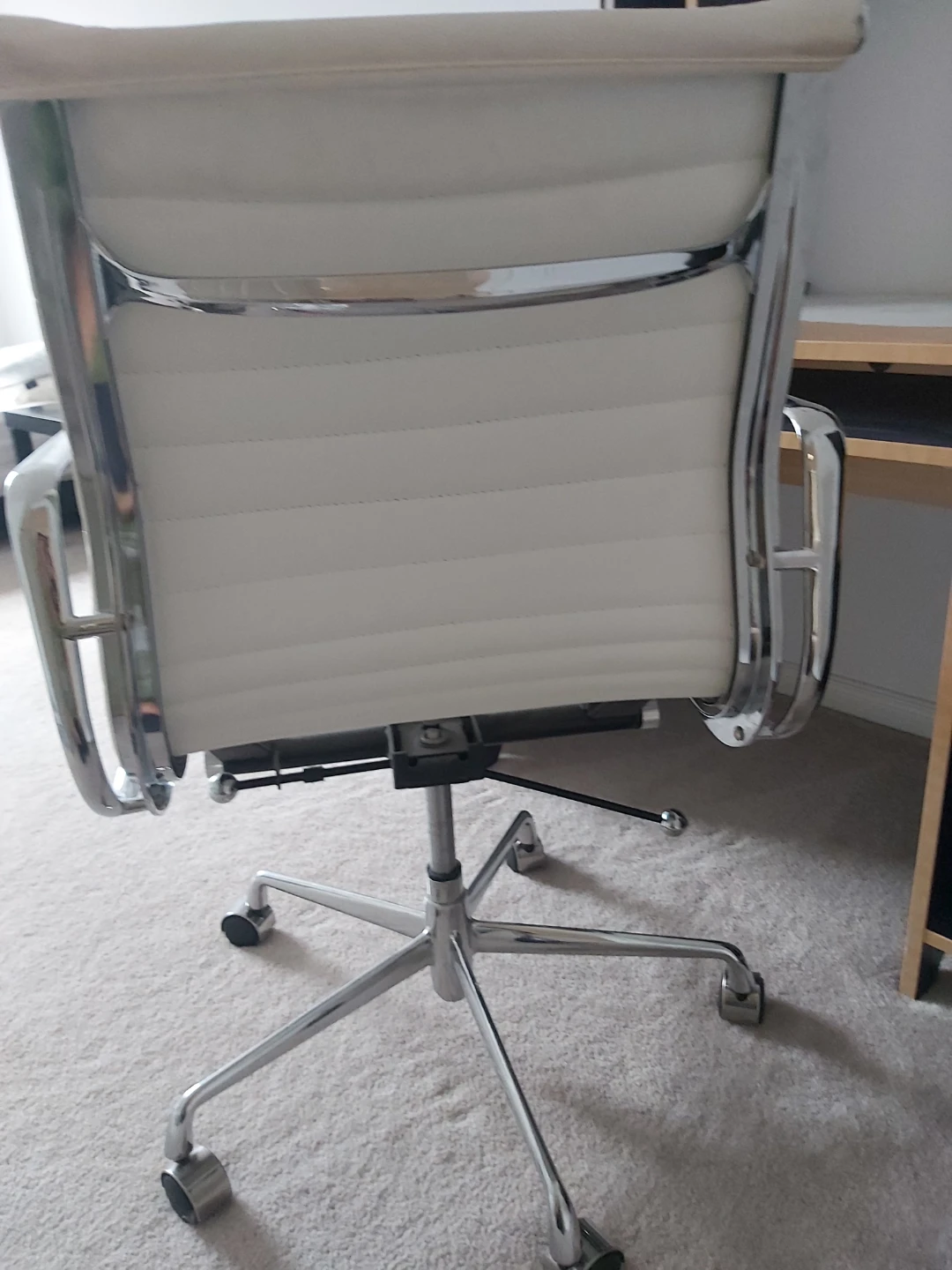 White Chrome Office Chair - photo 2
