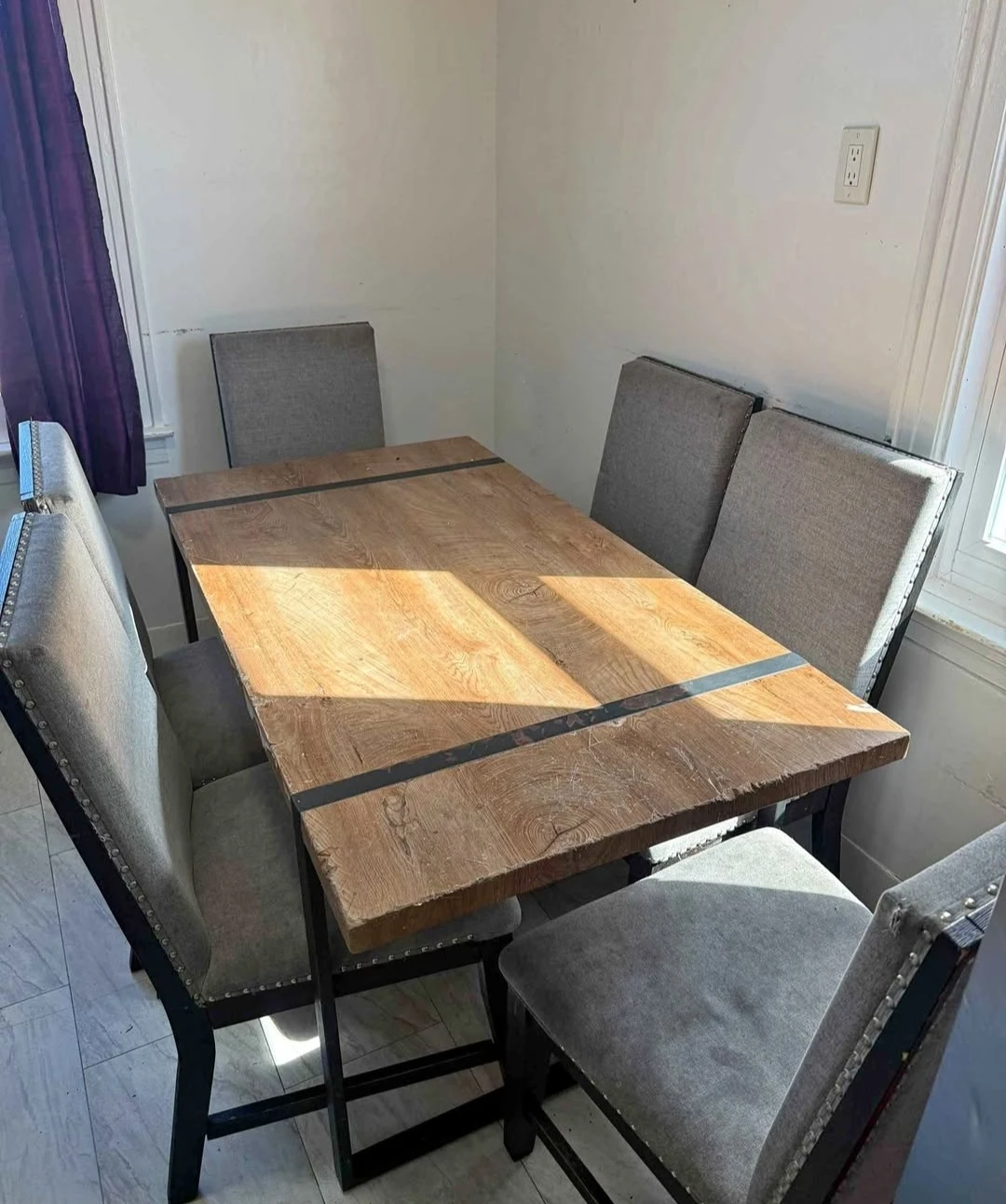 Free Rustic Wood Dining Table and 6 Chairs delivery availabe