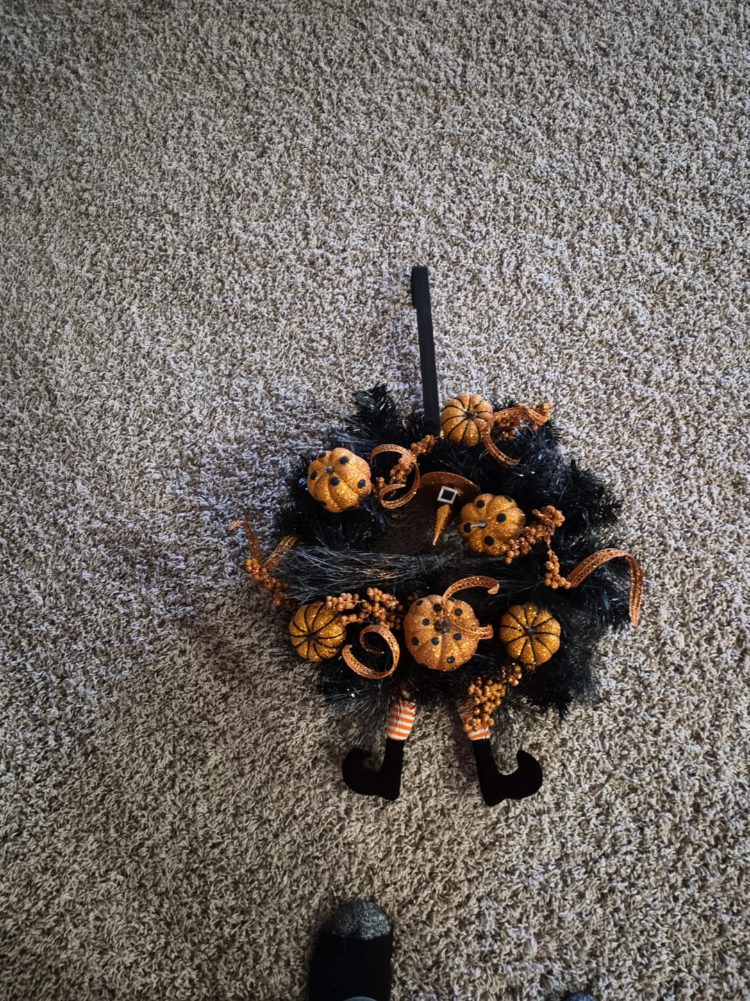 Halloween witch pumpkin wreath