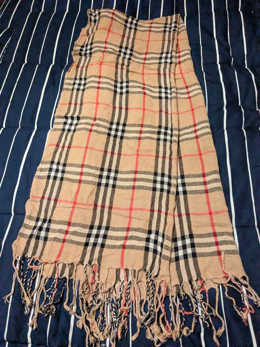 Tan Plaid Fringe Scarf 60 x 22 - photo 4