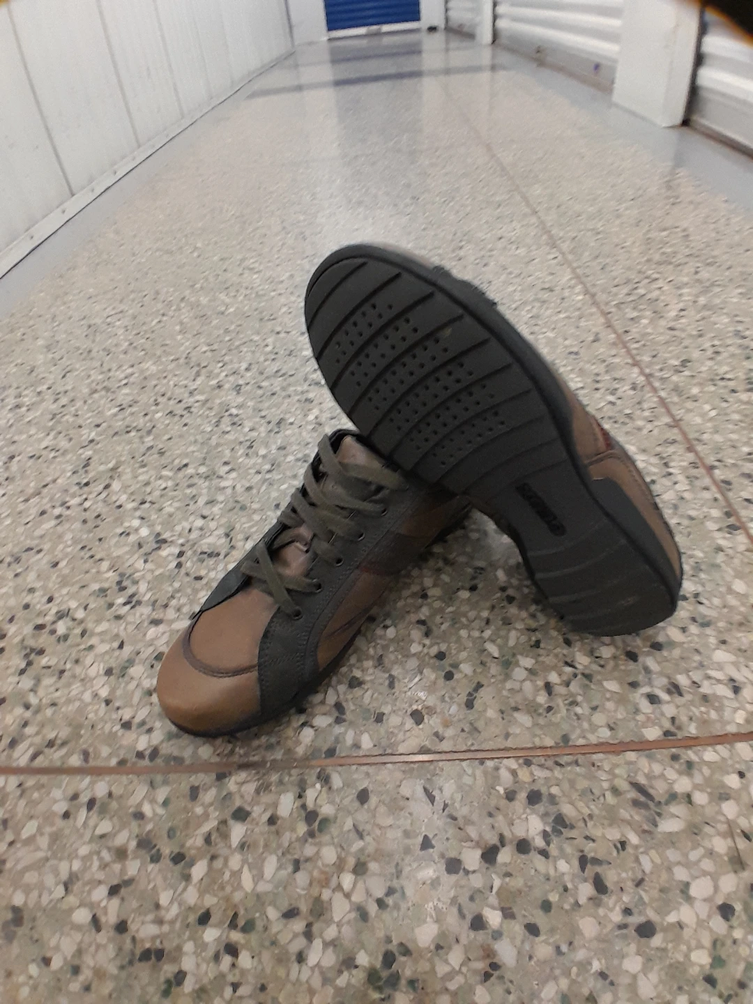 Geox Brown Leather Sneakers Vintage look Men's Size 11