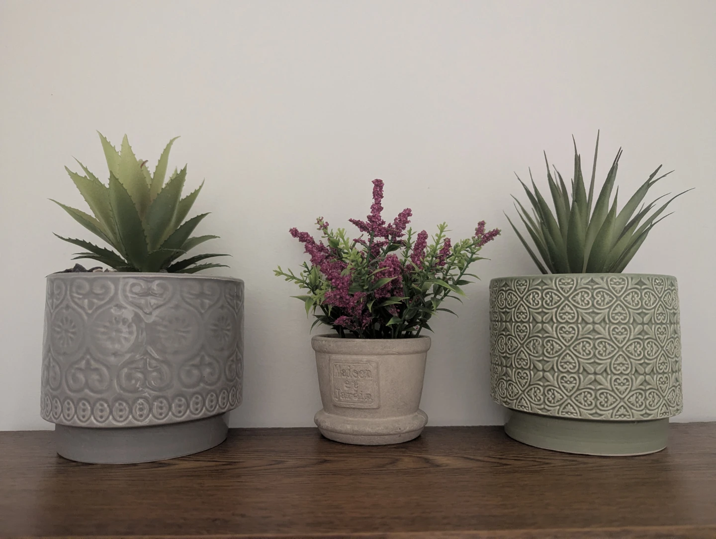 Set of Three Artificial Potted Plants