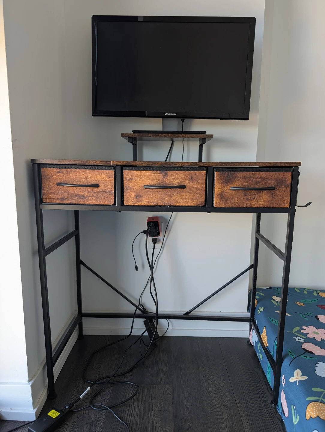 Industrial style desk with 3 drawers - photo 2