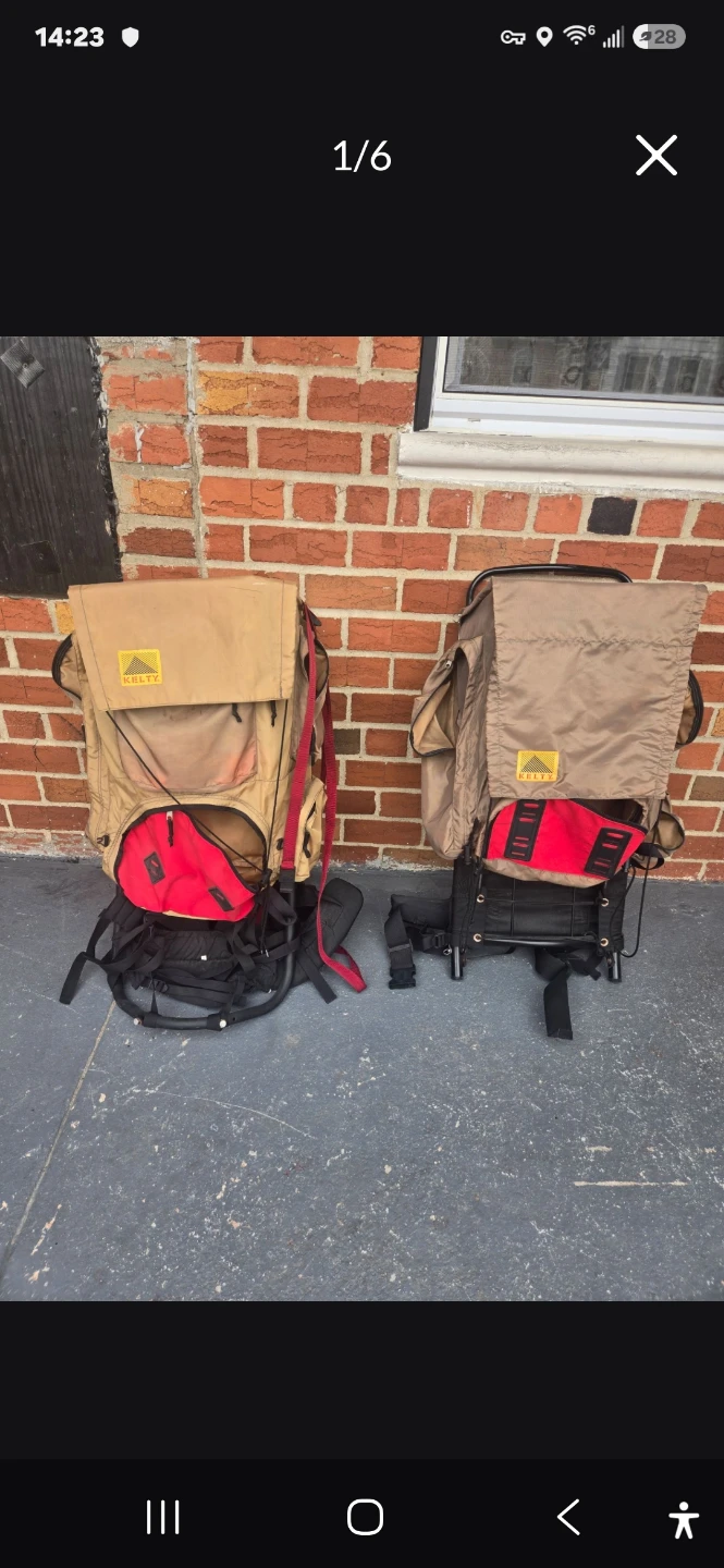 Two Vintage Kelty External Frame Backpacks