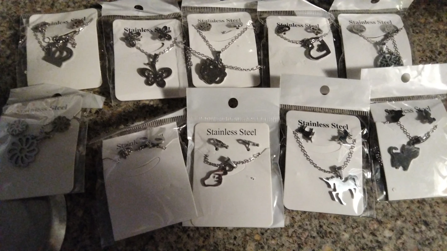 Set of 10 Stainless Steel Necklace and Earring Sets