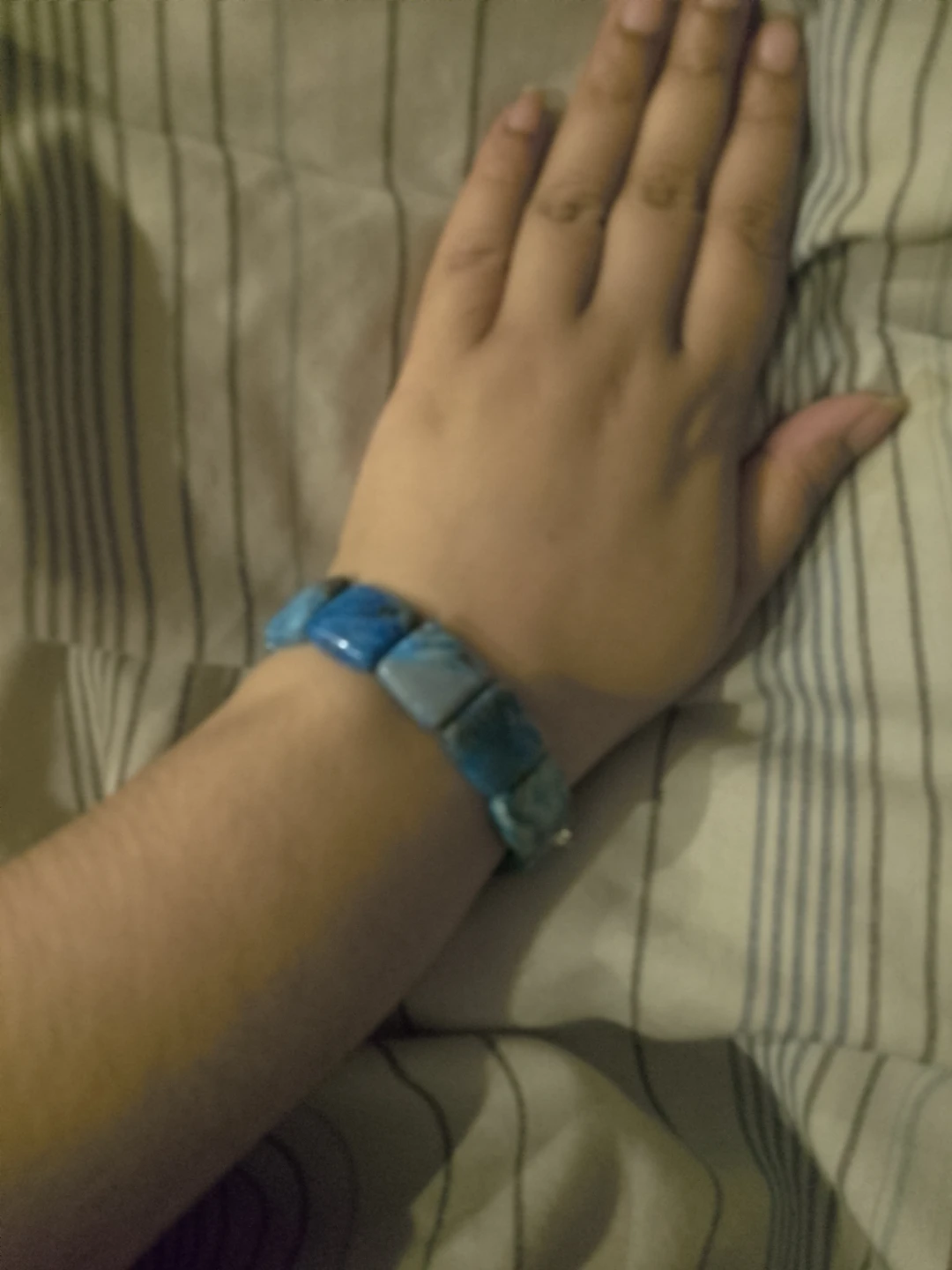 Blue Stone Beaded Bracelet