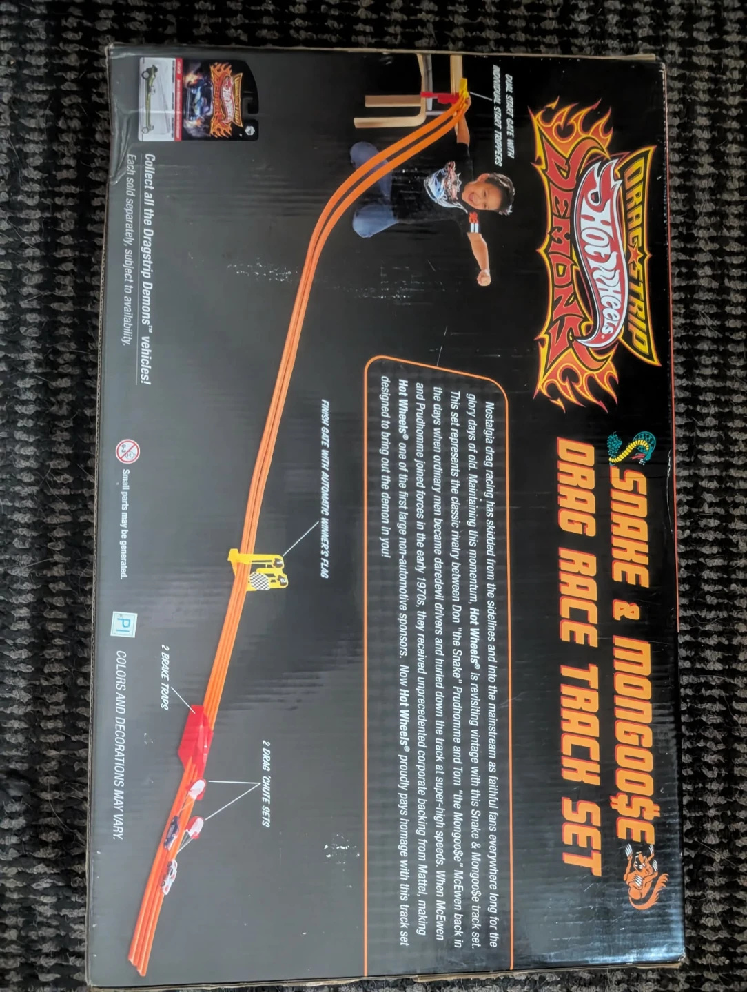 Signed Hot Wheels Snake & Mongoose Drag Race Track Set - photo 3