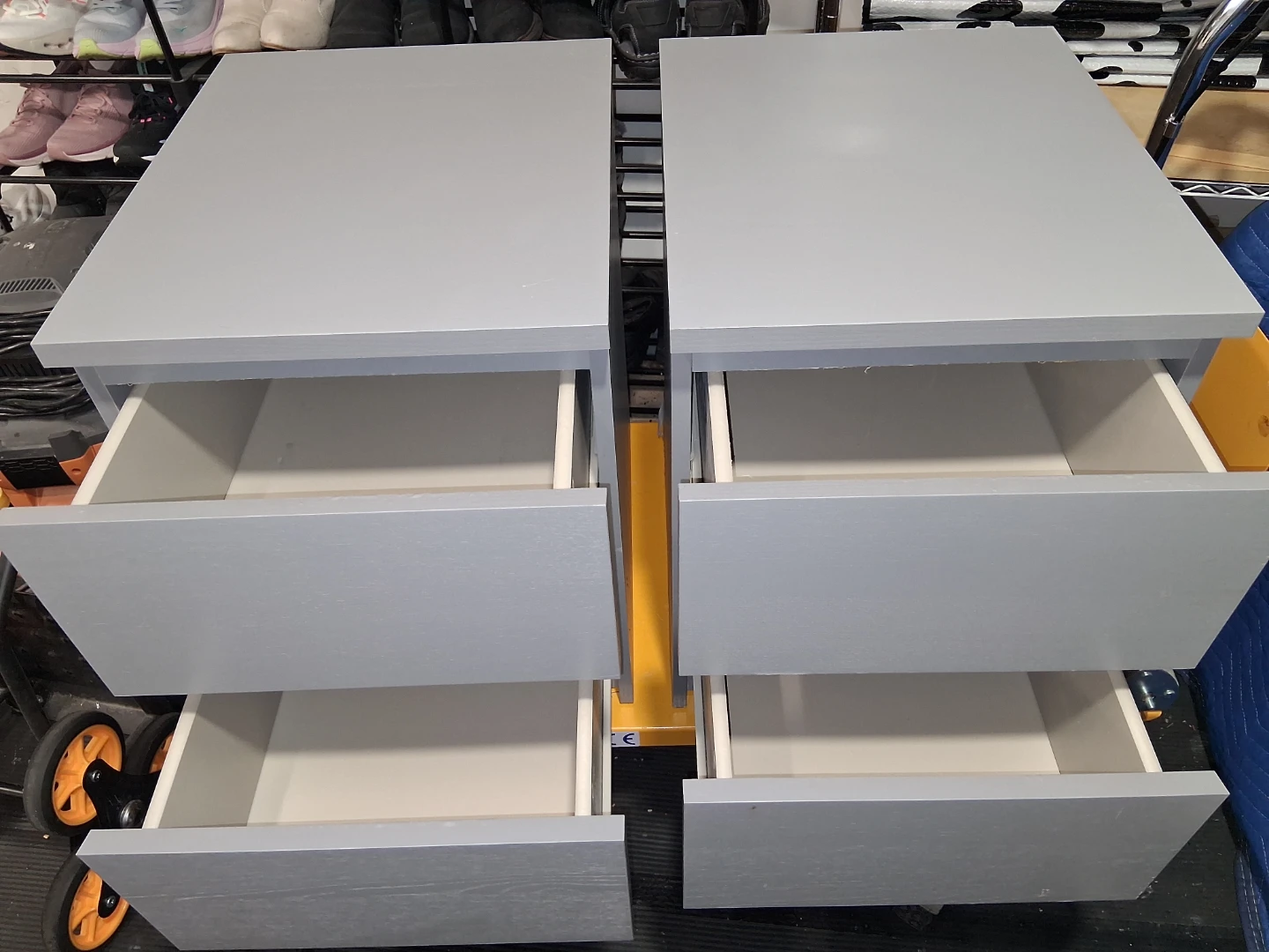 Set of 2 Grey Two-Drawer Nightstands - photo 2