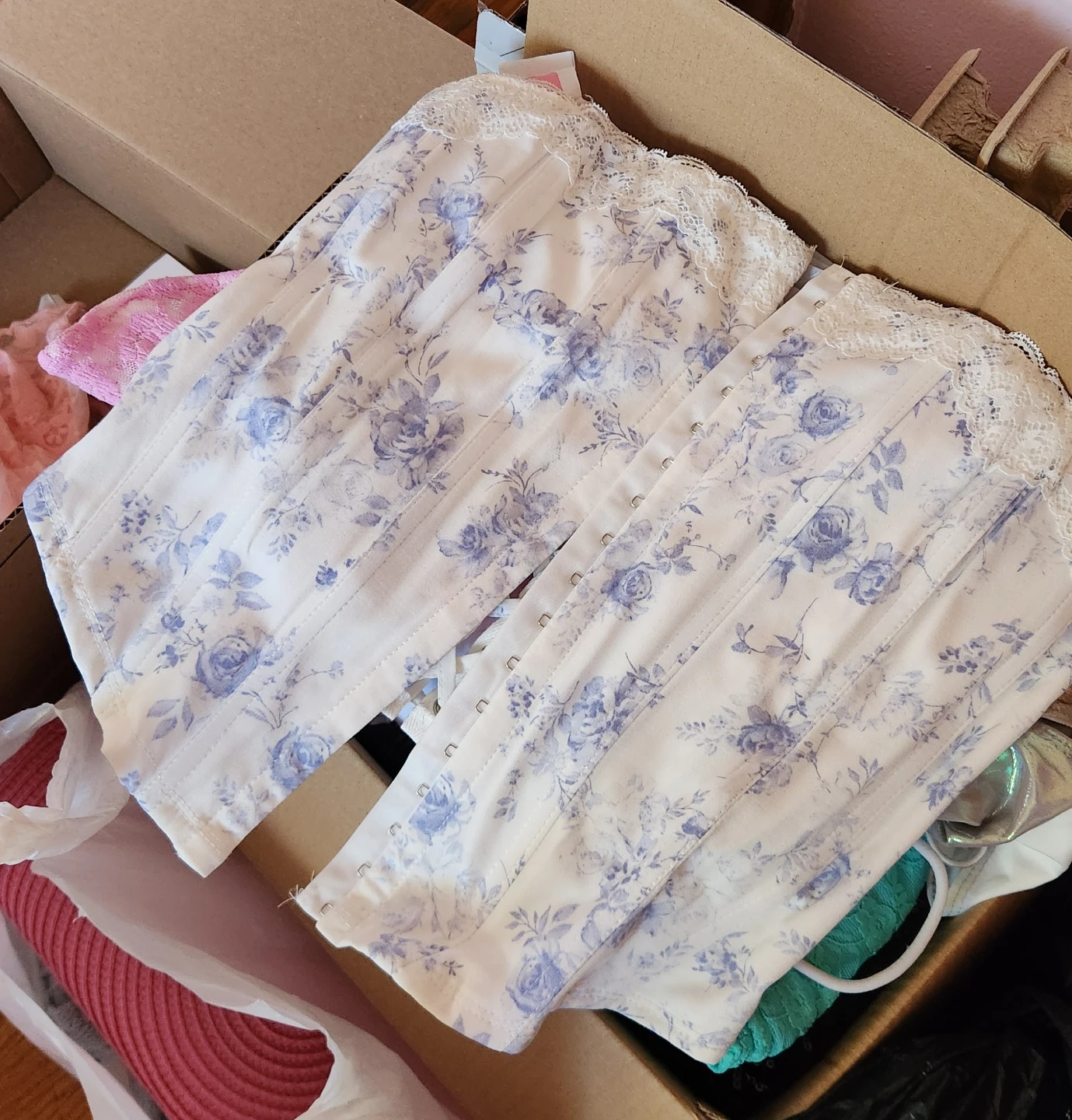 S White Roseprint Corset-Top - photo 2