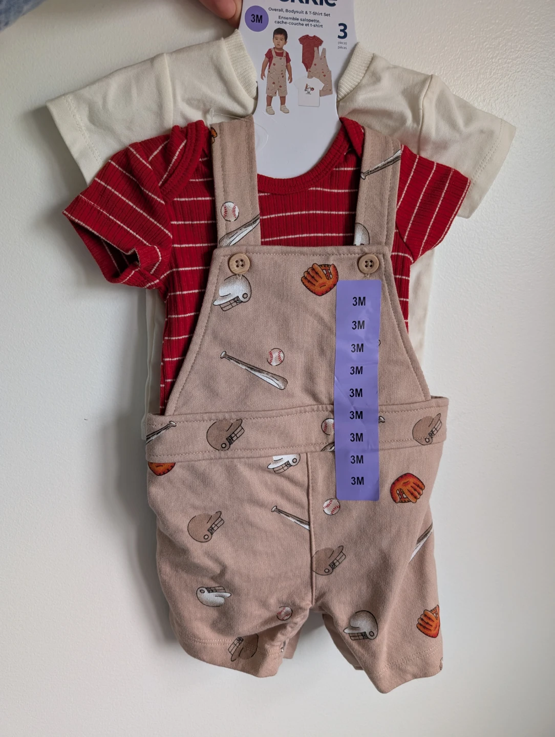 Pekkle Baseball 3-Piece Outfit Set