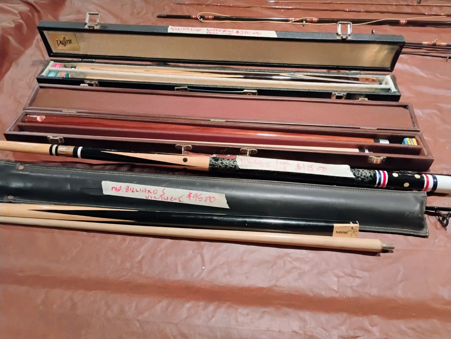 Selection of Vintage Pool Cues