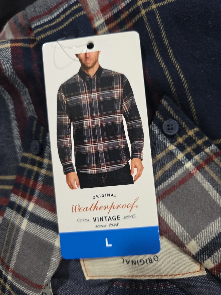 Weatherproof Vintage Plaid Flannel Shirt Size Large