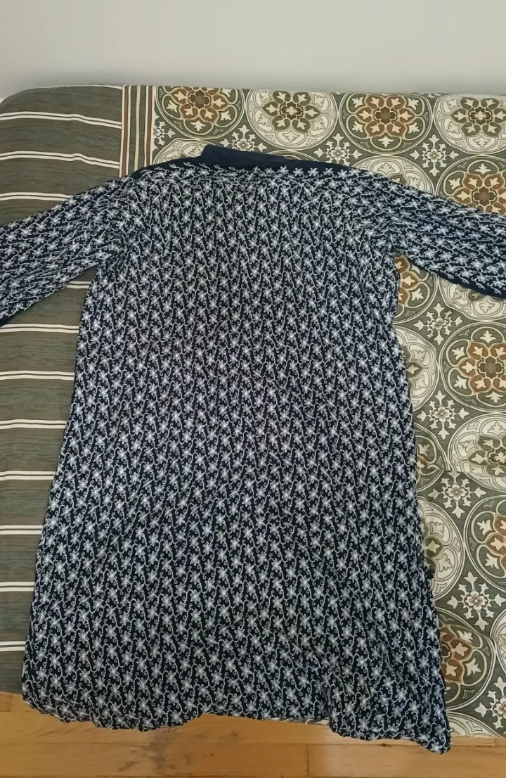 Blue and White Fully Embroidered Tunic Top - photo 4