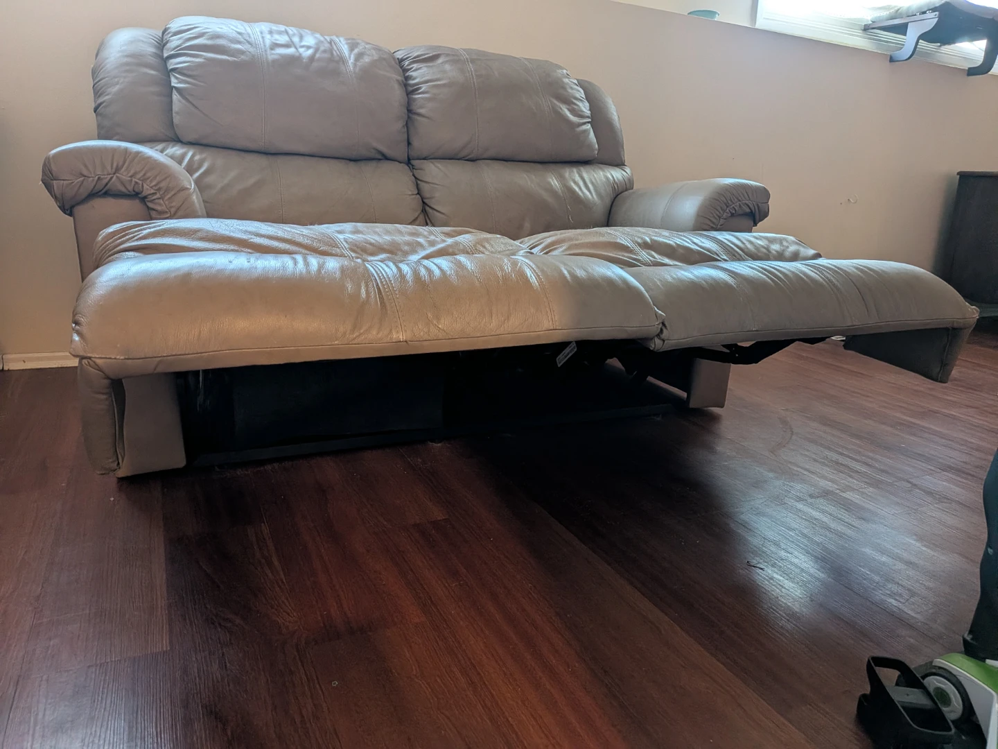 Leather Two-Seater Reclining Sofa - photo 3