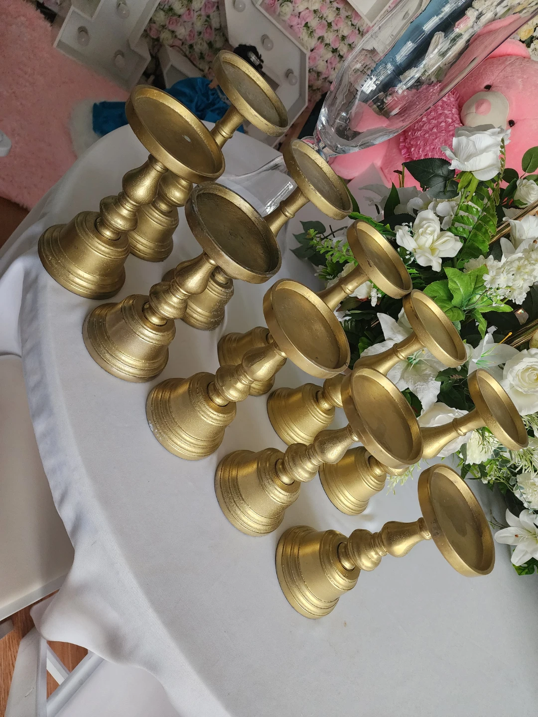 Set of 40 Gold Metal Candle Holders - photo 2