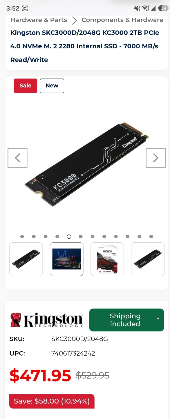 Kingston KC3000 2TB NVMe for PC & PS5 – 7000MB/s - photo 3