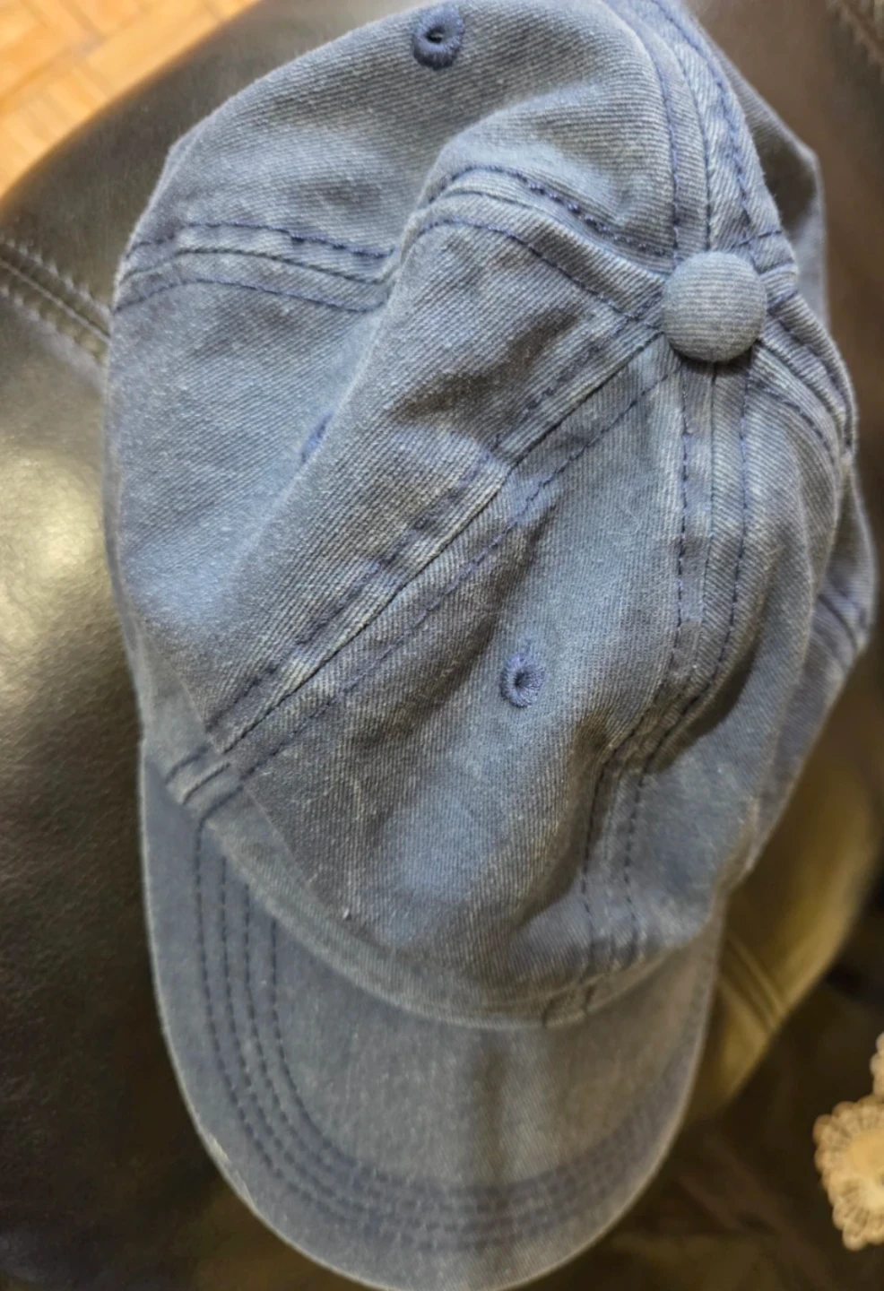 Blue cotton baseball cap - photo 3