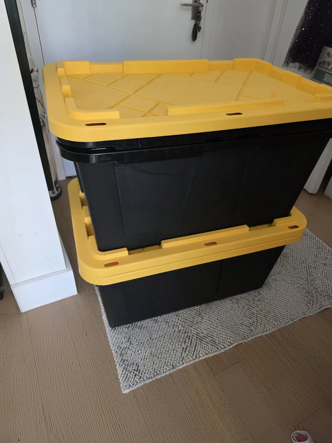 3 Black and Yellow Heavy-Duty Storage Totes