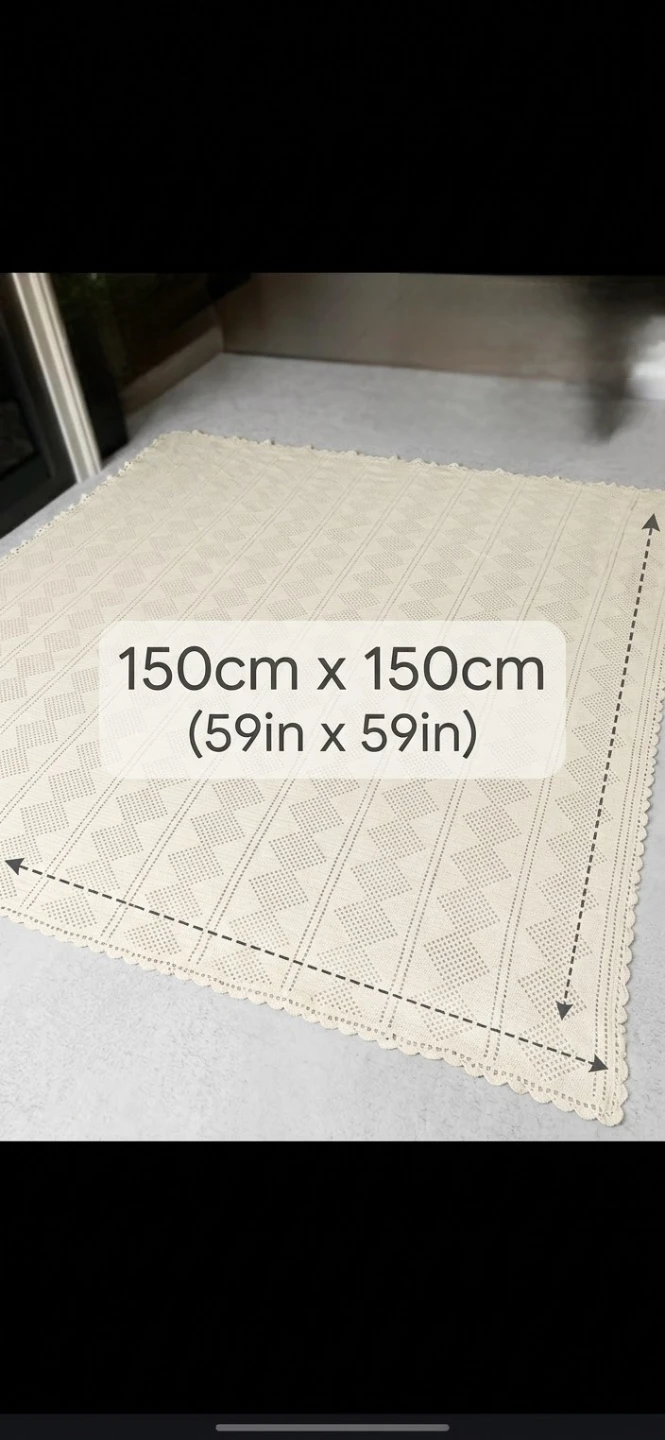 Cream Diamond Pattern Knit Throw Blanket or crochet - photo 5