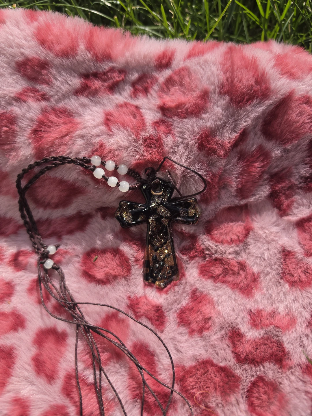 Murano style glass celtic cross necklace - photo 2