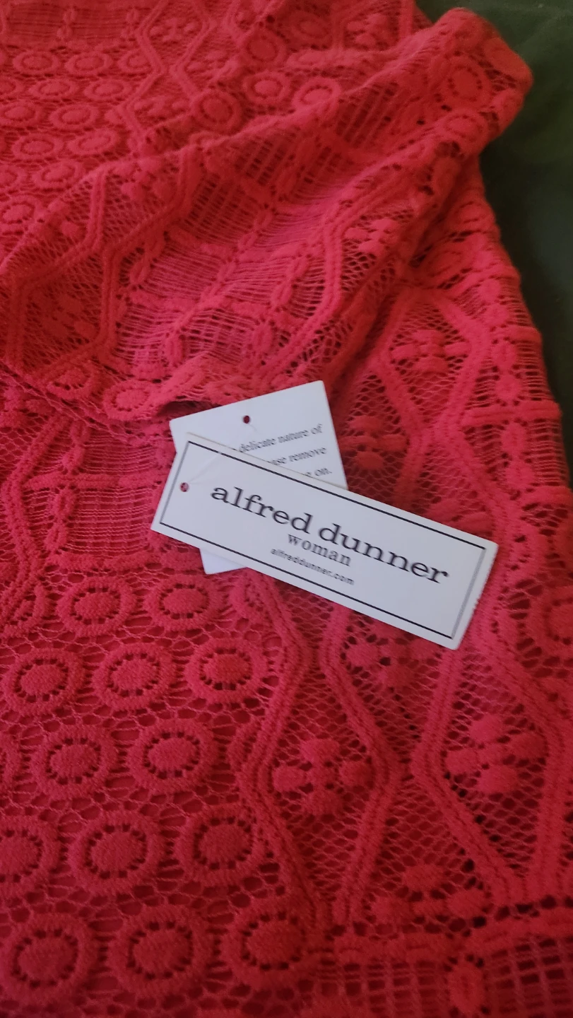 Alfred Dunner Red Lace Top