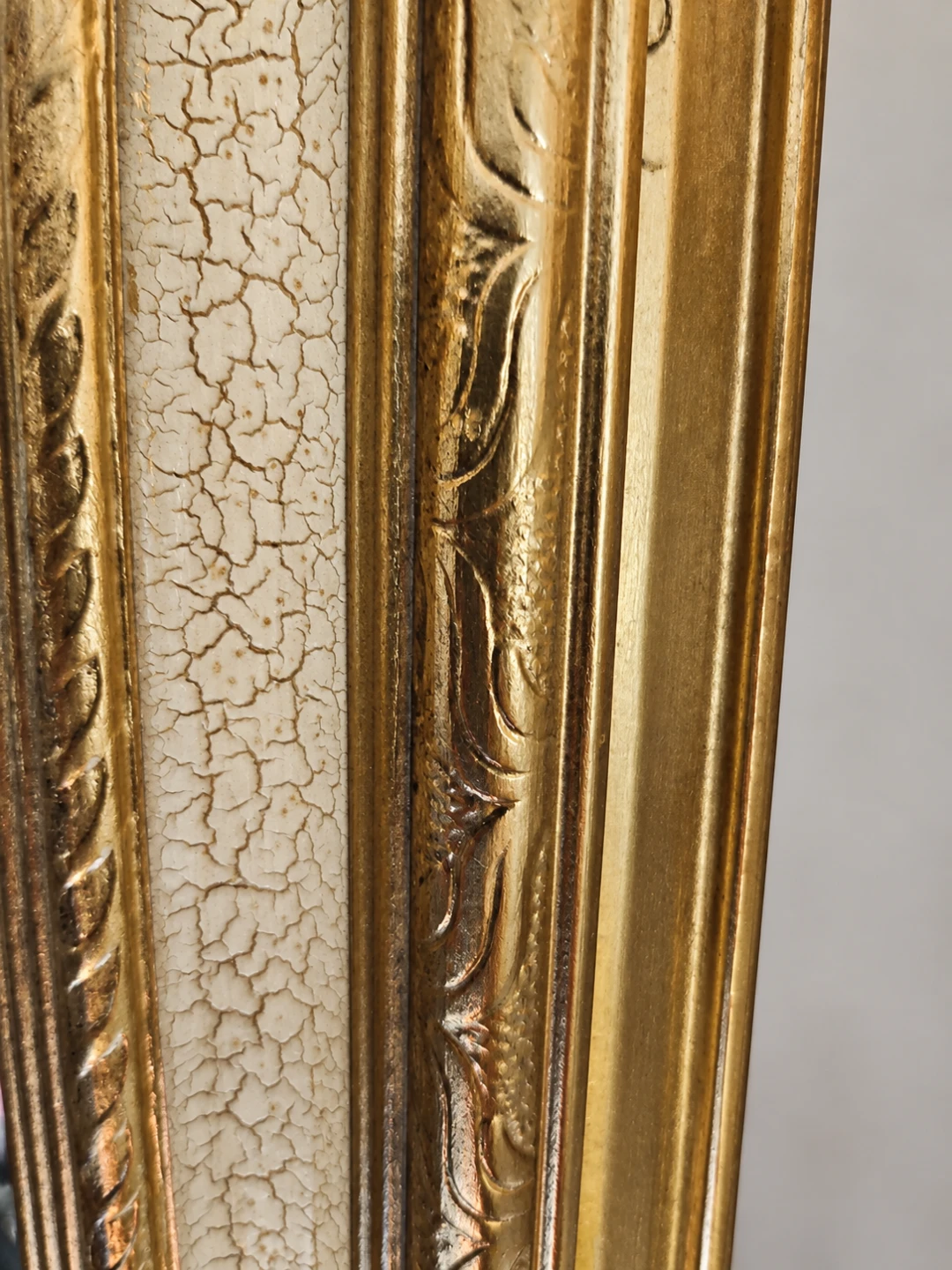 Vintage 60s Ornate Gold and Cream Tall  Mirror - photo 4