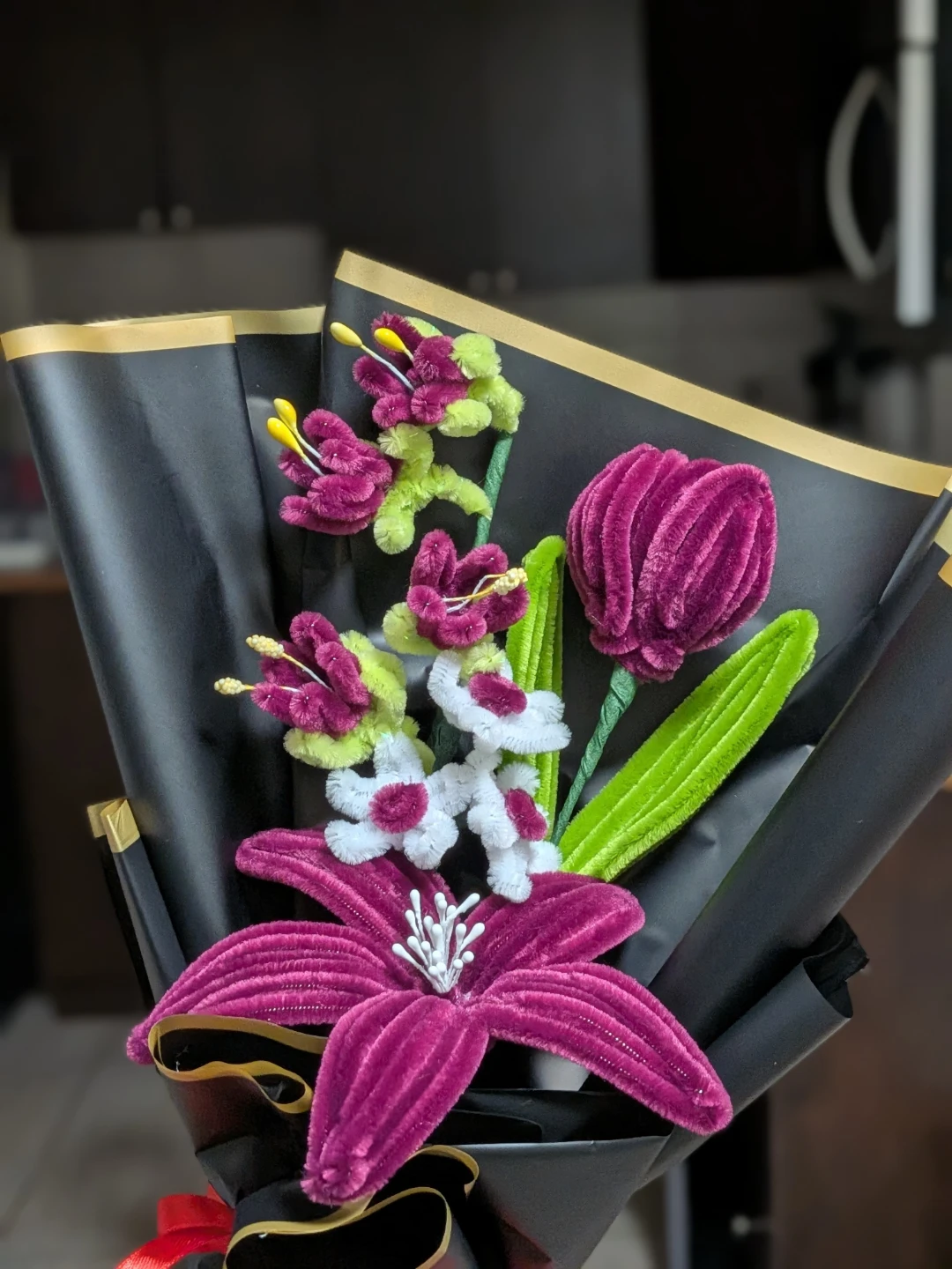 Nush customized Handmade Pipe Cleaner Flower Bouquet