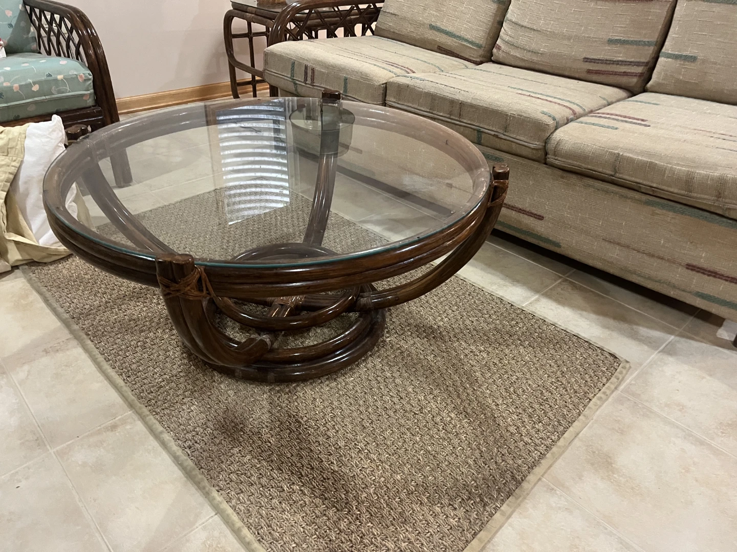 Rattan Set  Sofabed, Chairs and Glass Tables - photo 4