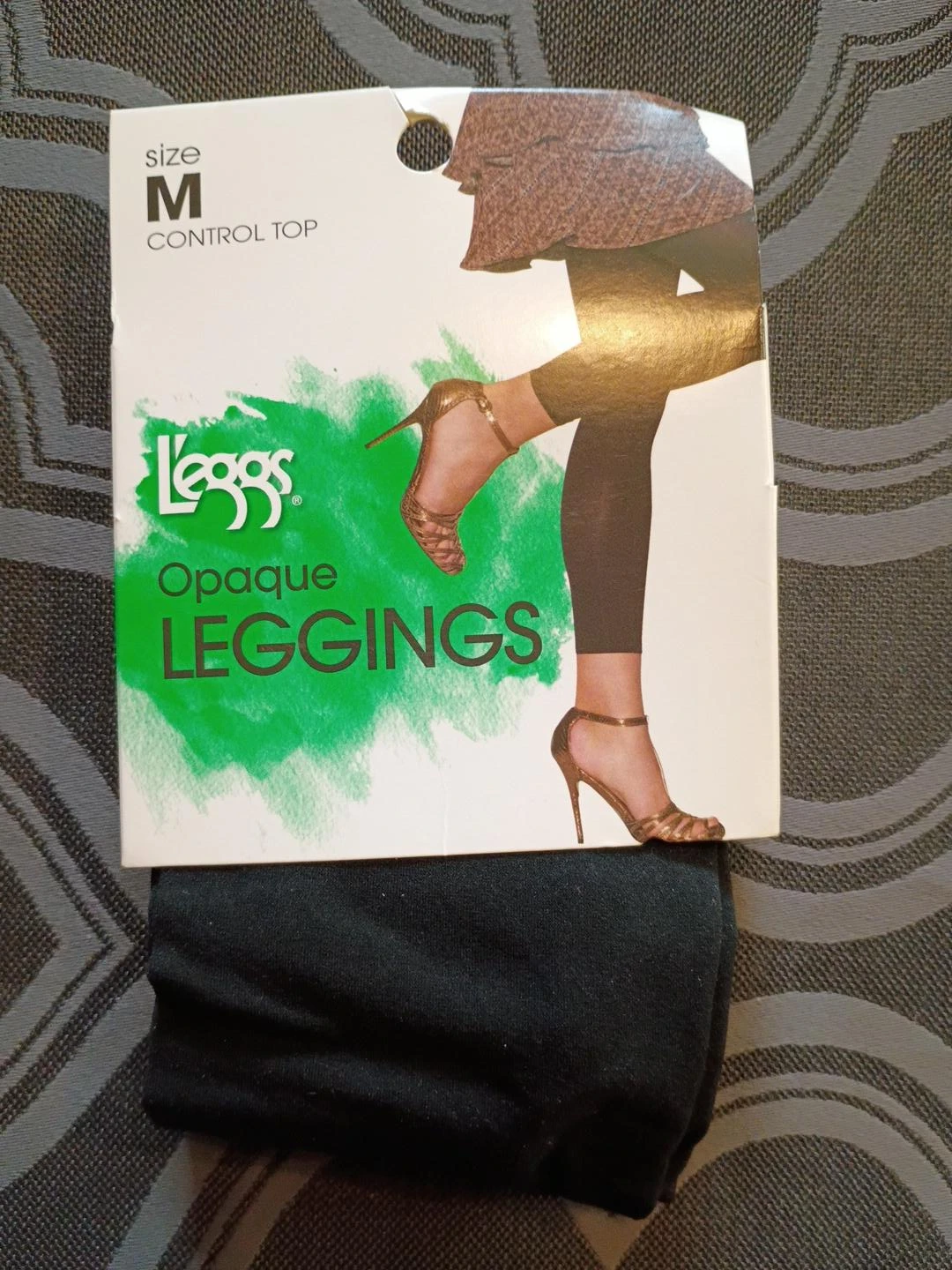 L'eggs Opaque Control Top Leggings Black Size M