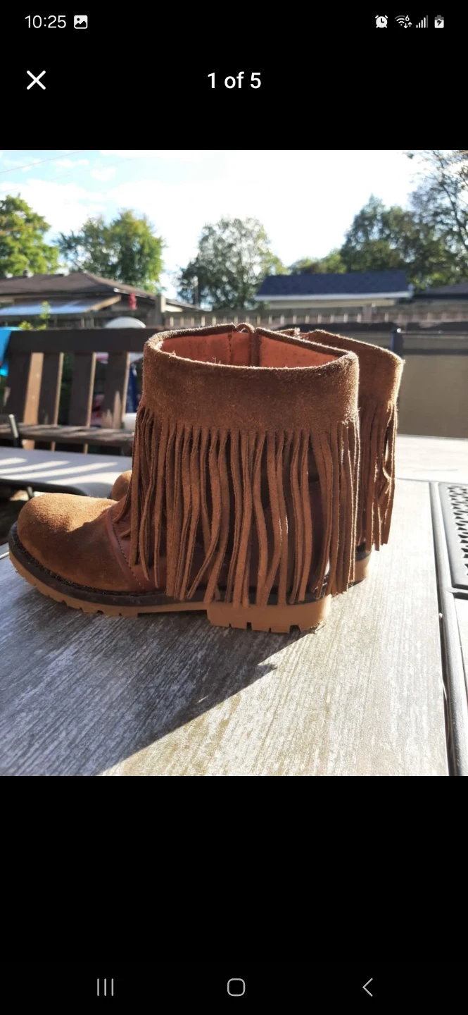 Brown Suede Fringe Ankle Boots - photo 2