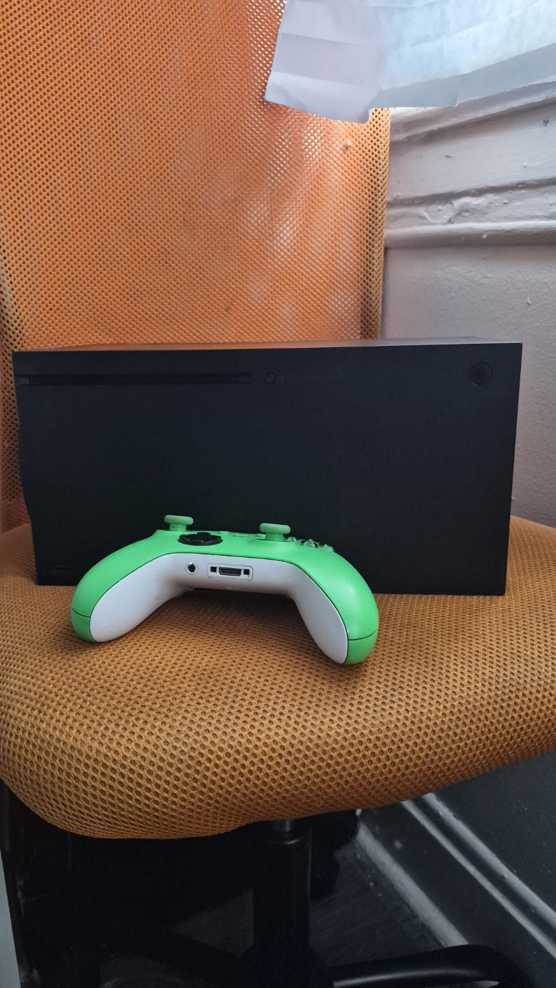 Xbox Series X Console with Lime Green Controller