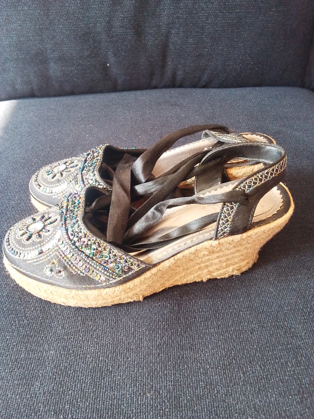 NYC Couture Beaded Espadrille Wedges - photo 2