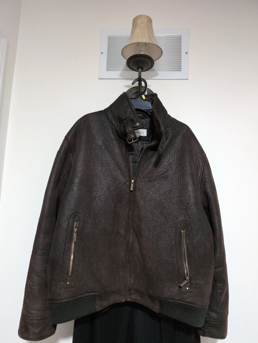 Calvin Klein Men's leather bomber jacket