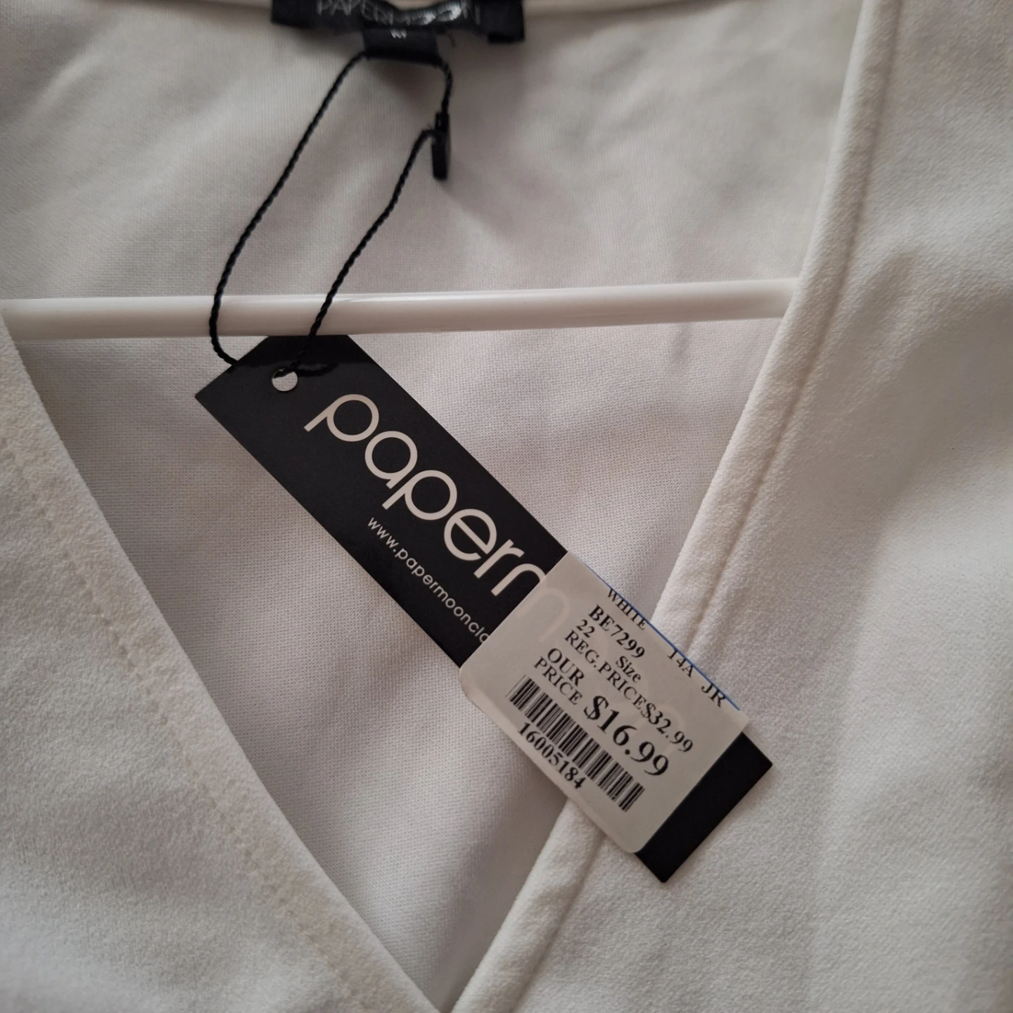 Papermoon White Wrap Top Size M - photo 3