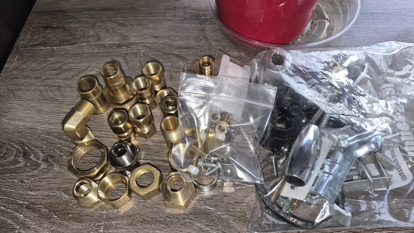 Assorted Brass Plumbing Fittings and Hardware