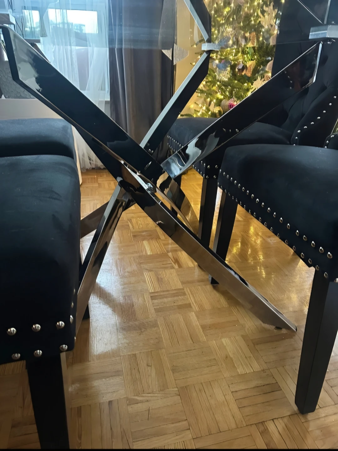 Glass Table with Chrome Base - photo 3