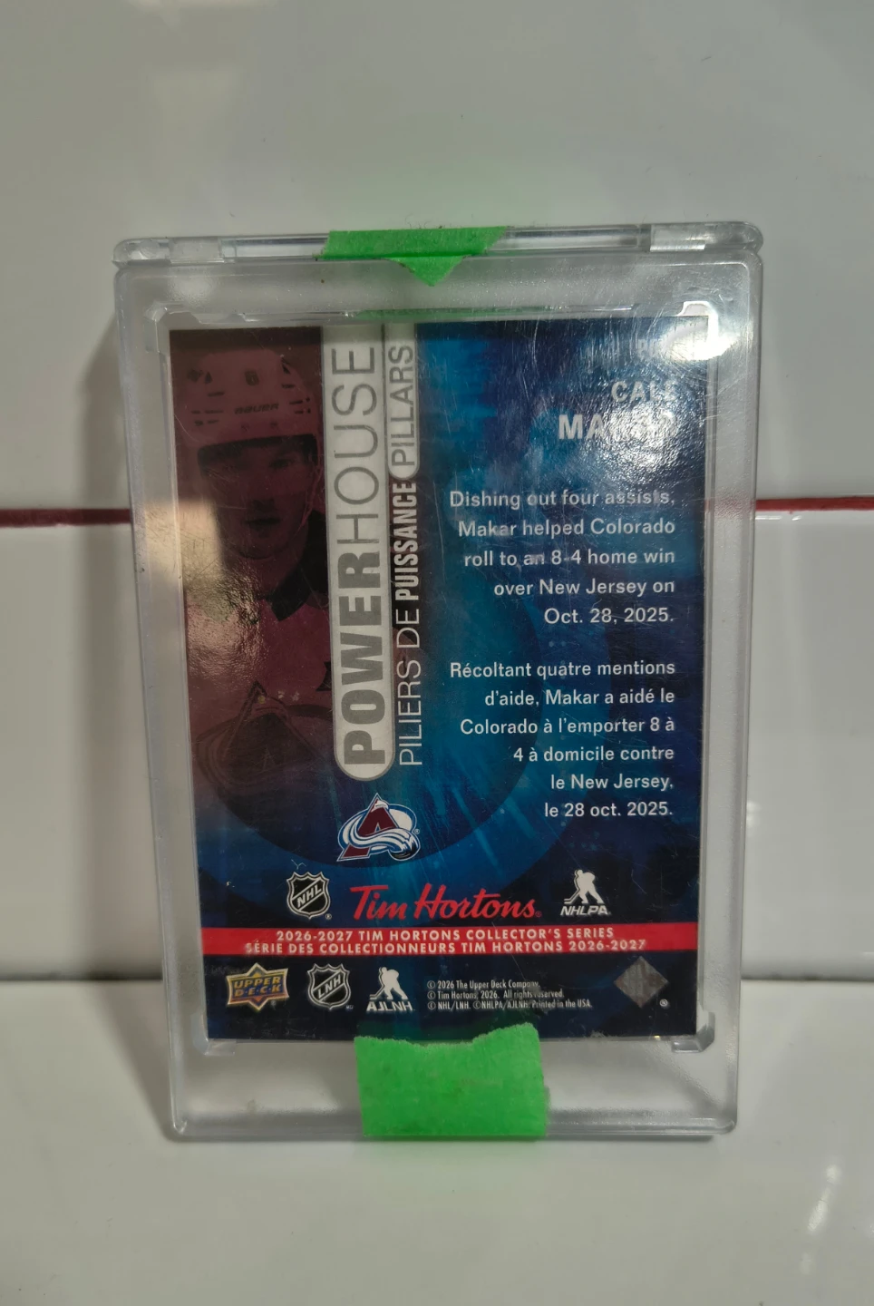 Cale Makar Powerhouse Upper Deck Tim Hortons Card - photo 2