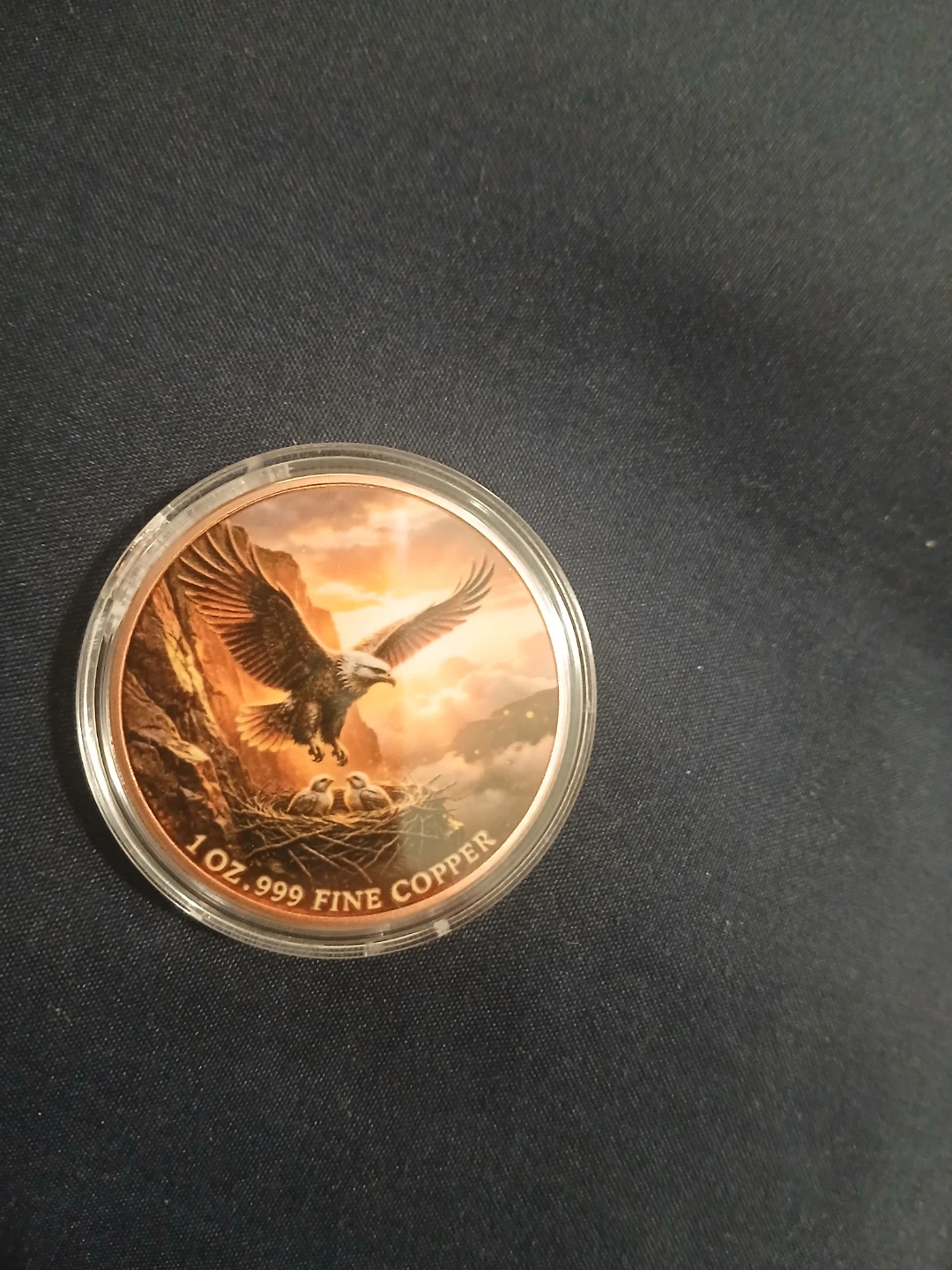 1 oz .999 Fine Copper Eagle Art Round - photo 2