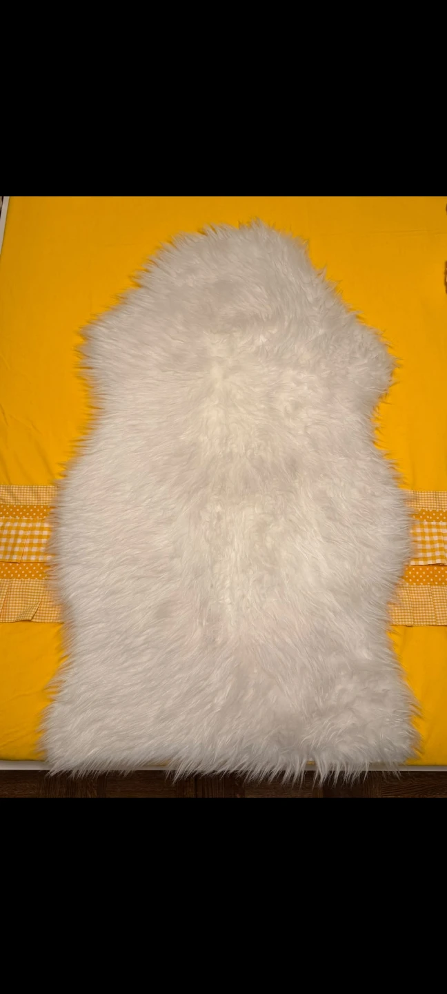 White Faux Fur Sheepskin Area Rug - photo 2