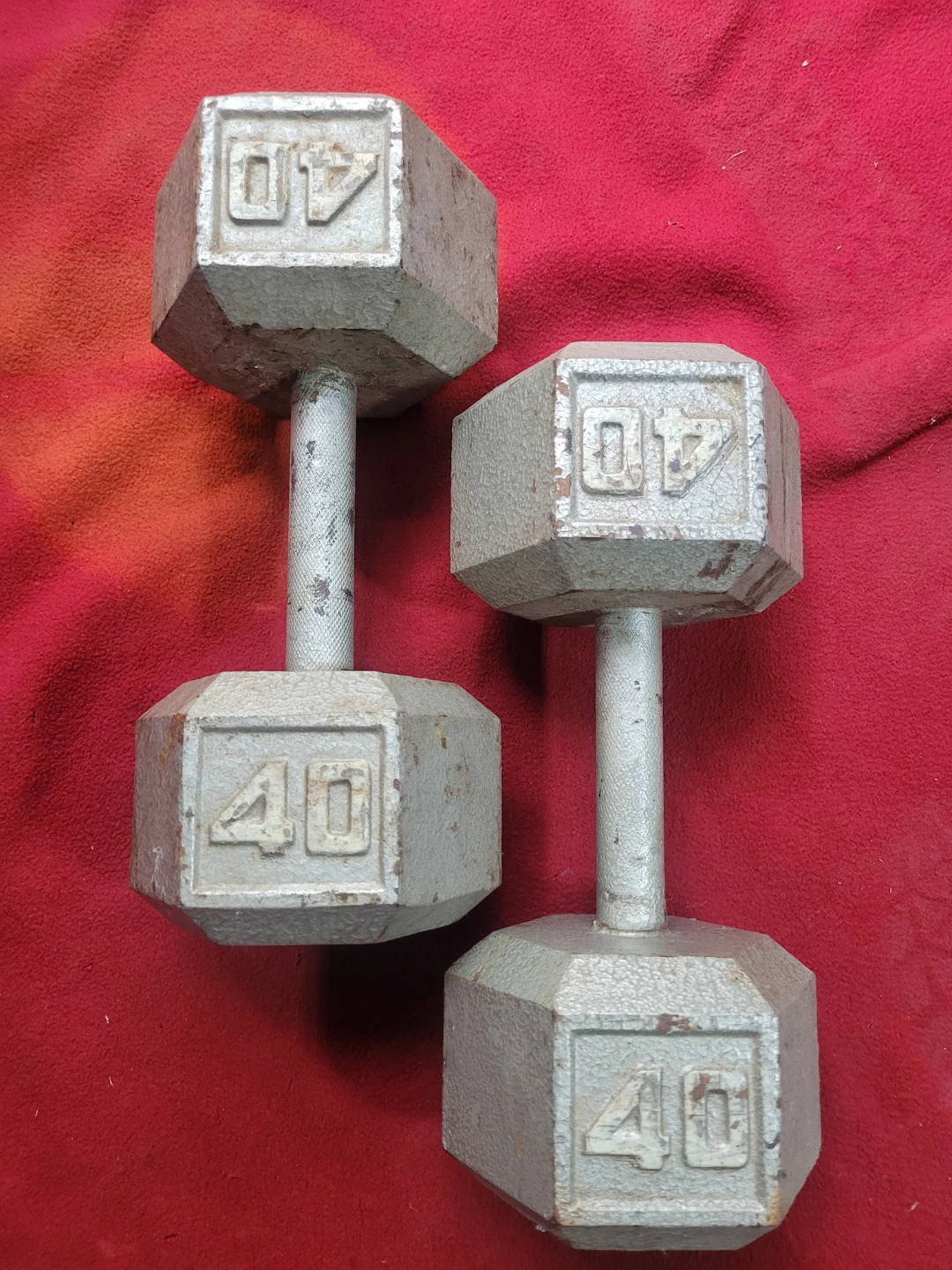 SETS OF 40LB  HEXHEAD DUMBBELLS TOTAL 80LBs