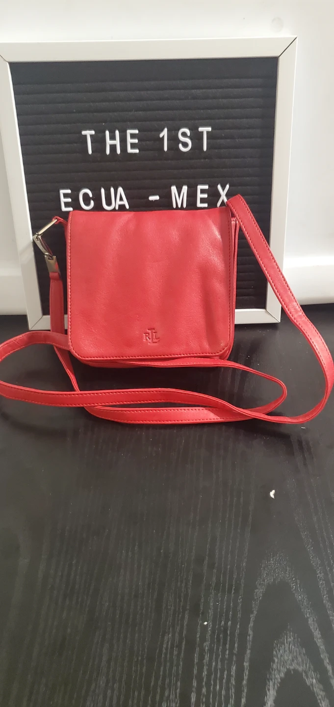 Lauren Ralph Lauren Red Leather Crossbody Bag