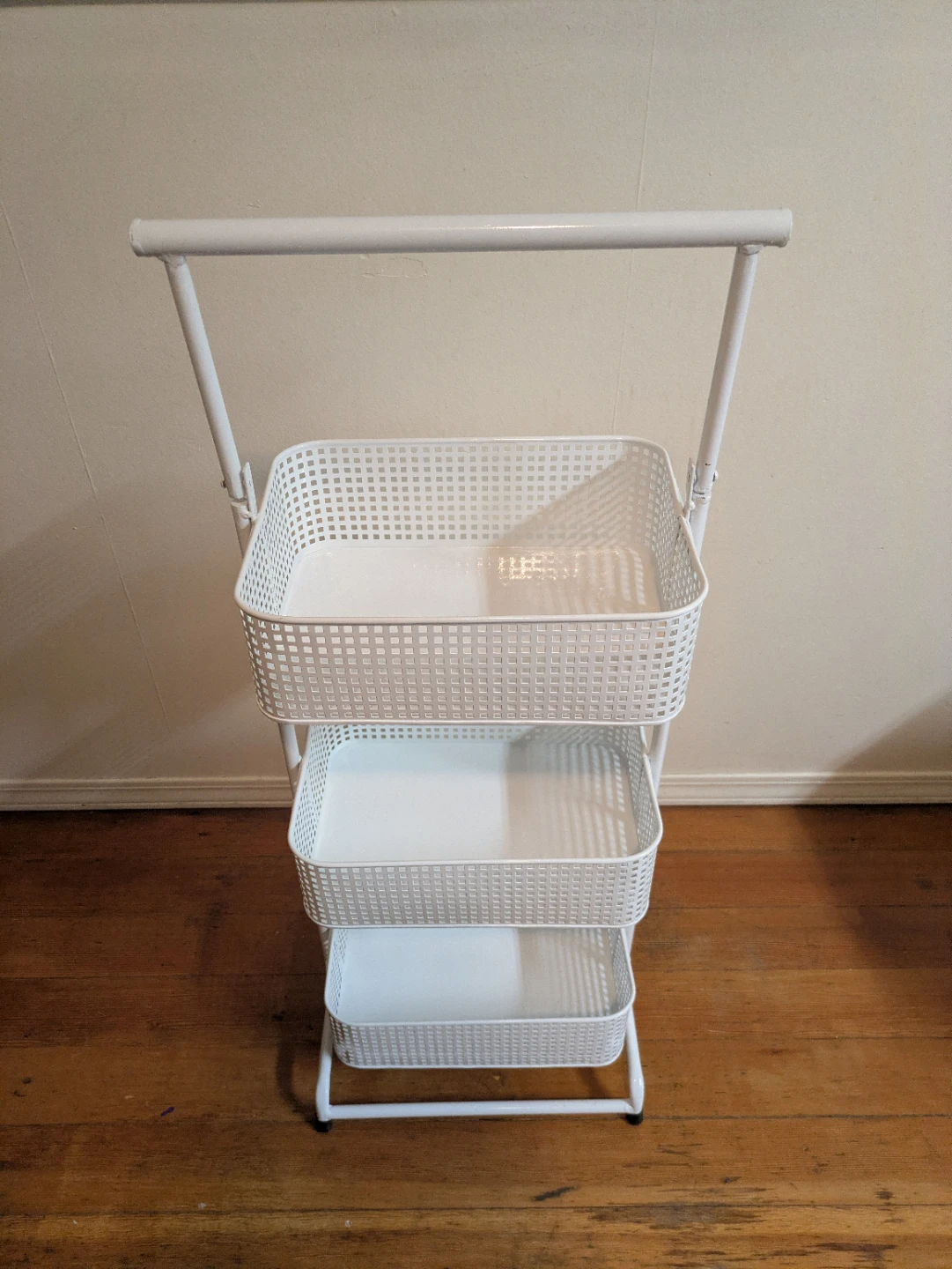 White 3-Tier  Metal Storage Cart - photo 2