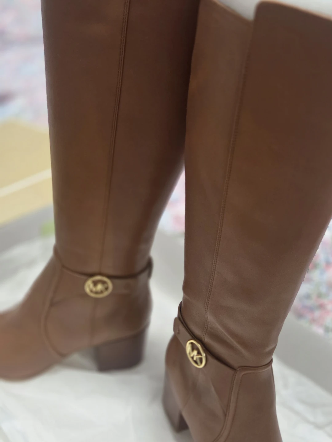 Michael Kors Tan Leather Knee-High Boots