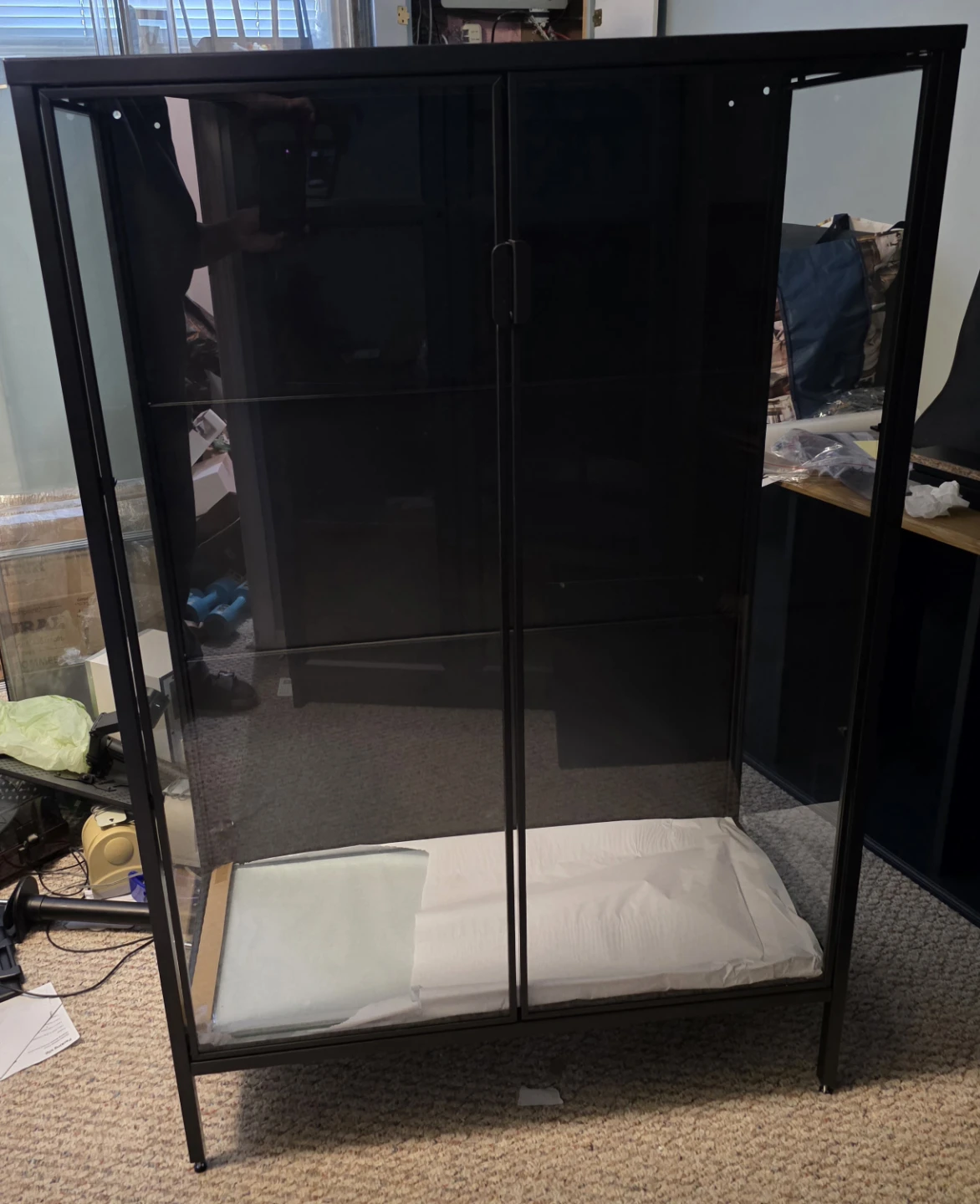 Brand New IKEA RUDSTA Glass Cabinet (Anthracite)