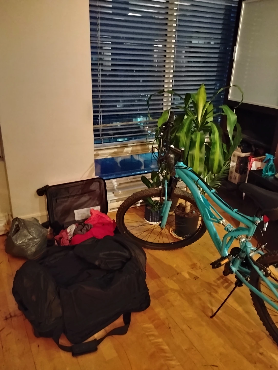 Blue Mountain Bike with Dual Suspension