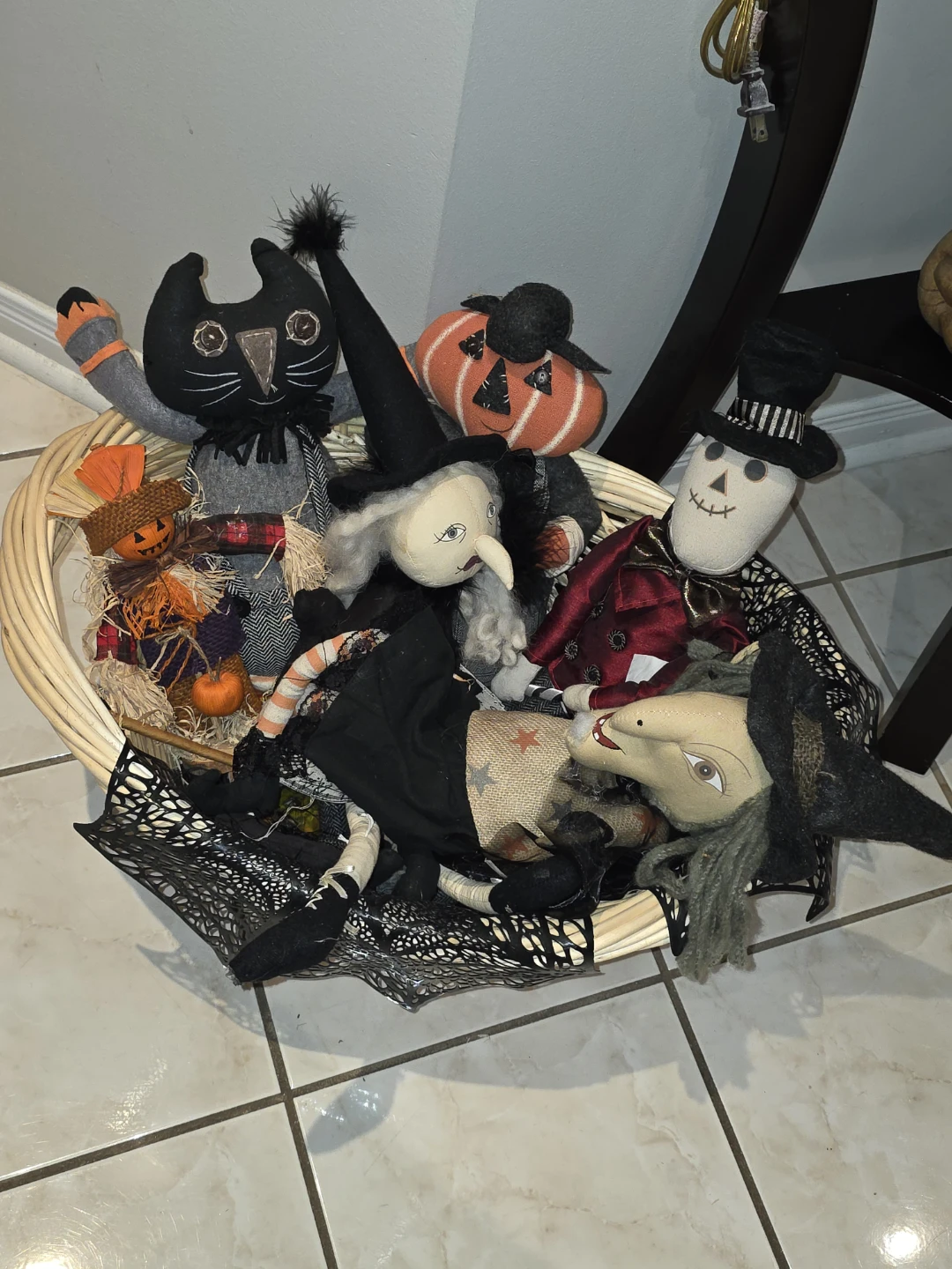 Set of 5 Halloween Fabric Dolls
