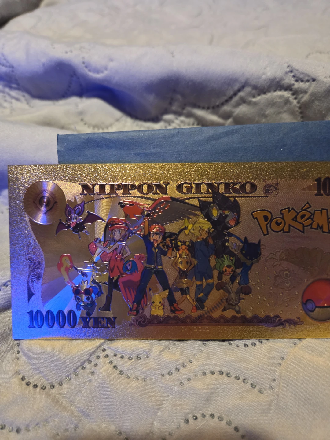 Pikachu  .999 Gold-plated Pokémon Banknote - photo 2