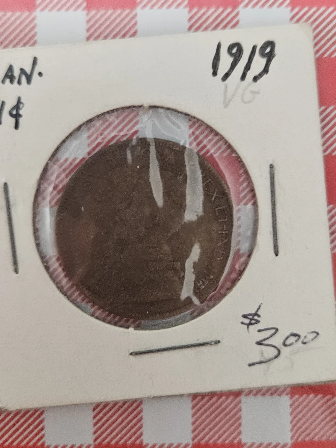 1919 Canadian Large One Cent Coin