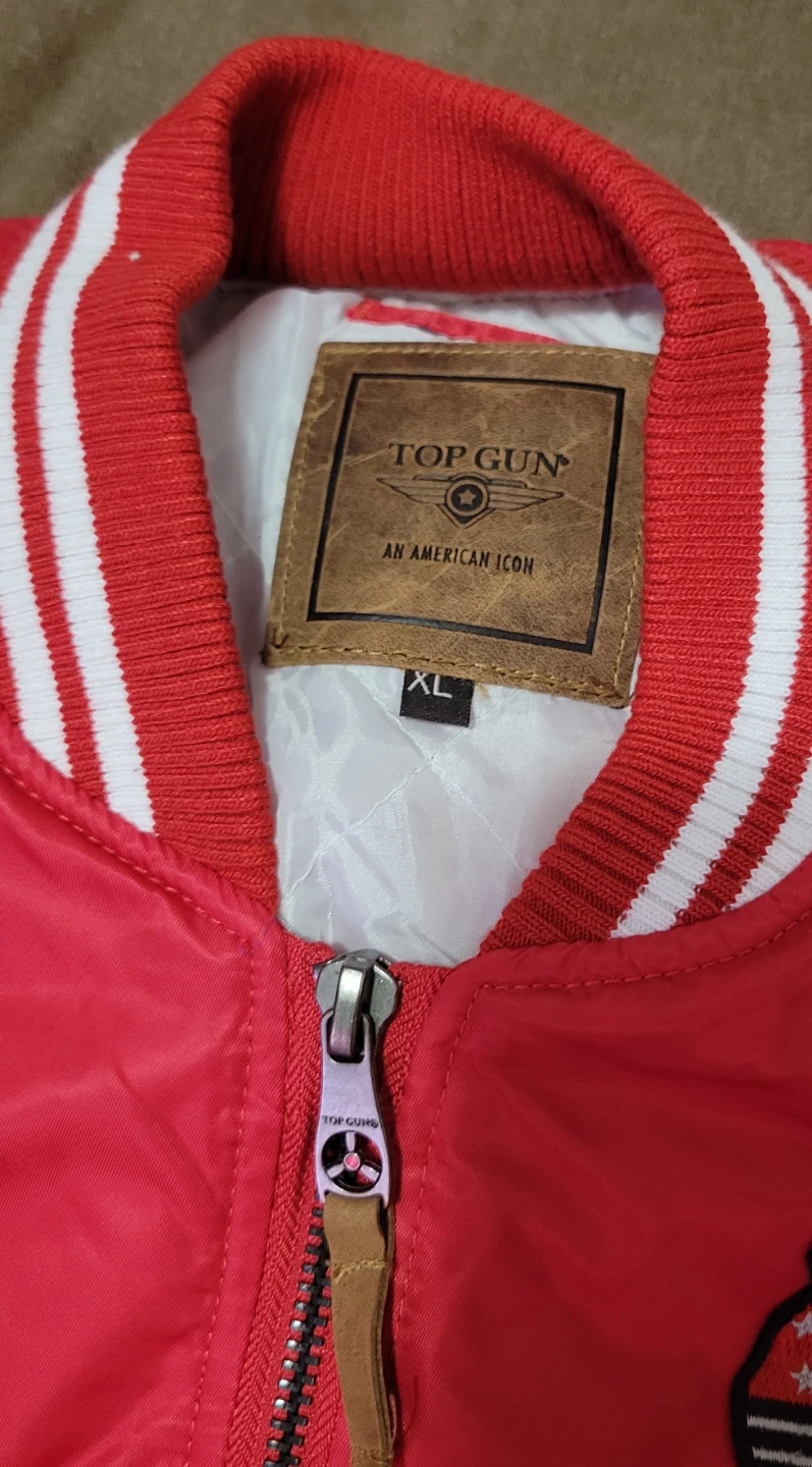 Top Gun Bomber Jacket Red and White Size XL Kids - photo 2