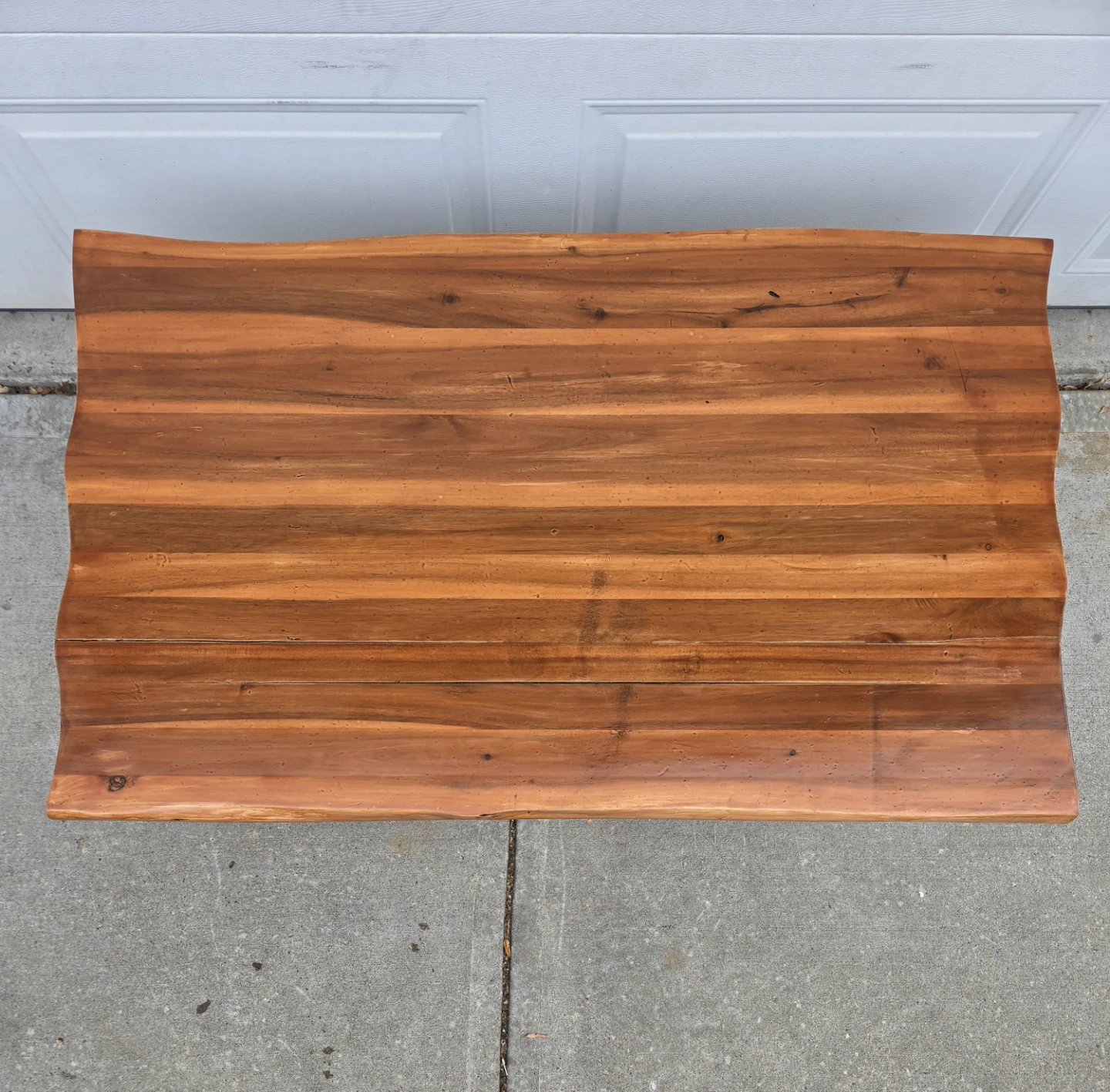 Solid Acacia Wood Live Edge Coffee Table in Pecan w Black U-Legs - photo 5